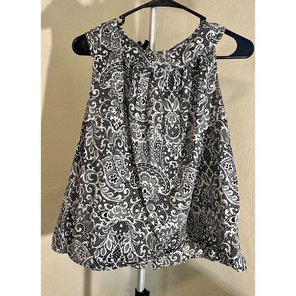 Talbots Tops - Talbots black and white paisley sleeveless shirt Size 14p